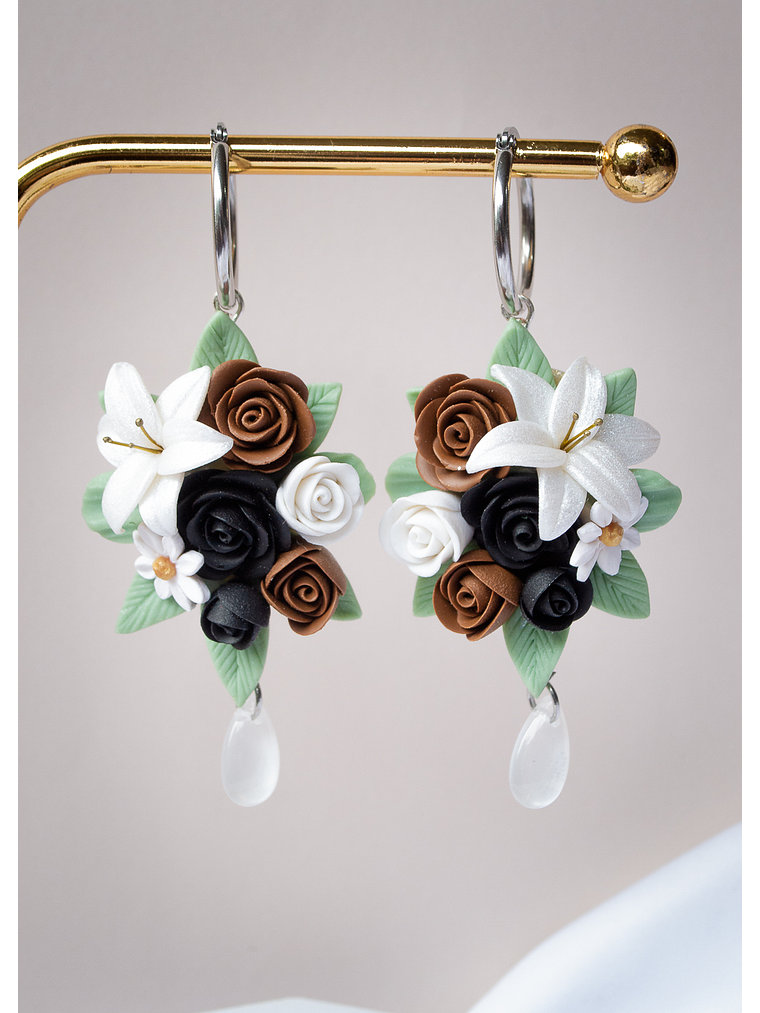 Aros de arcilla polimérica Ramo de flores  1