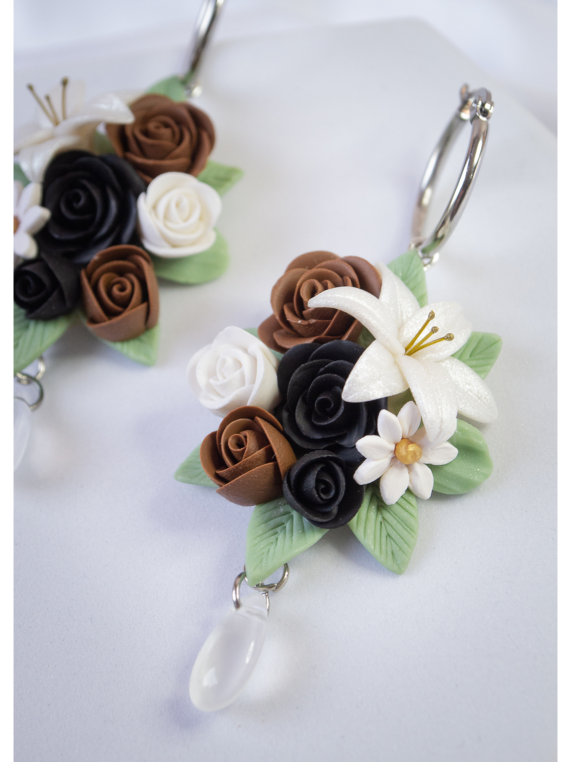 Aros de arcilla polimérica Ramo de flores  2