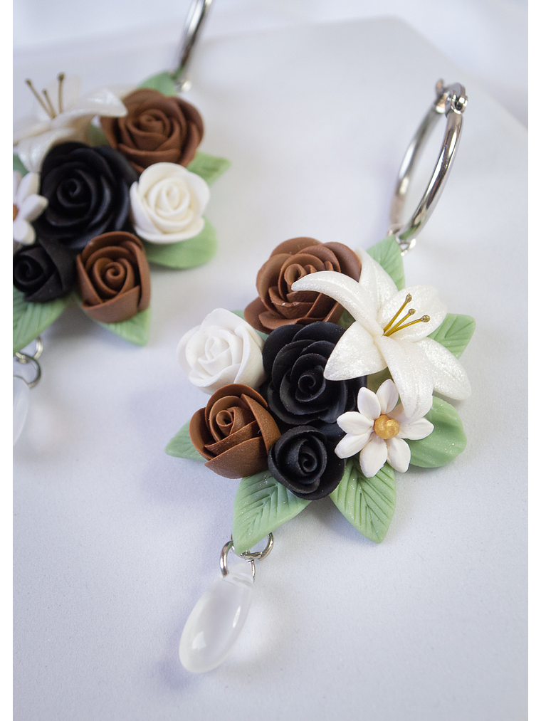 Aros de arcilla polimérica Ramo de flores  2