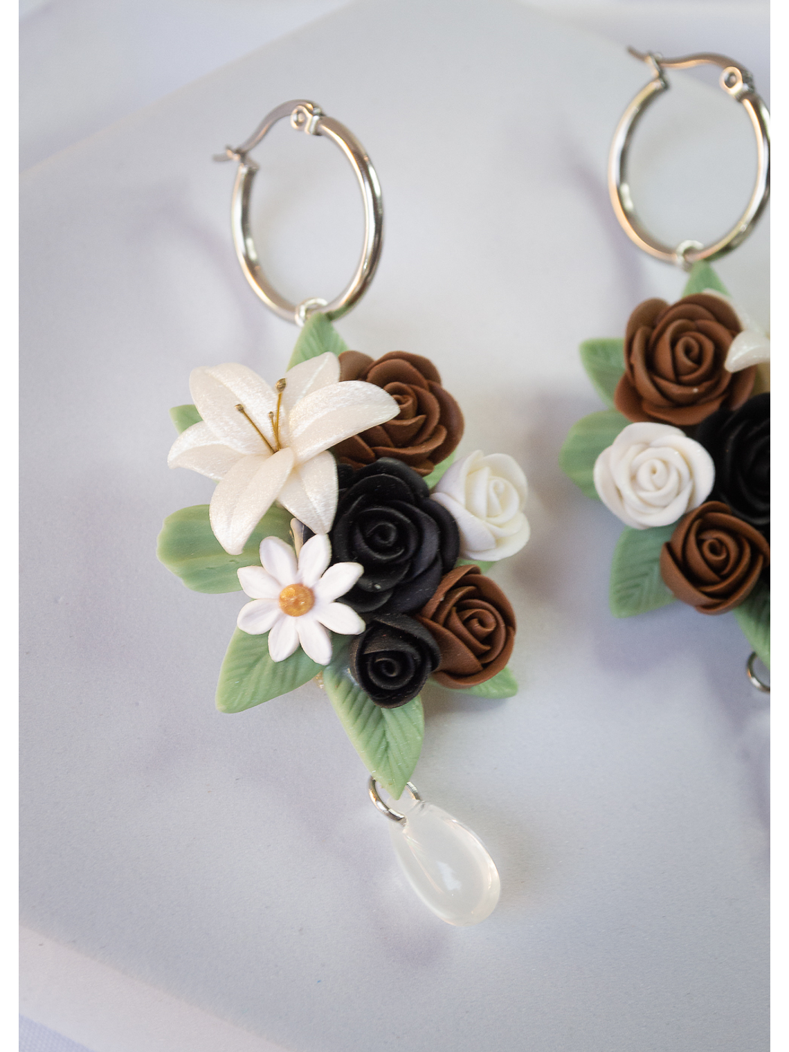 Aros de arcilla polimérica Ramo de flores  4