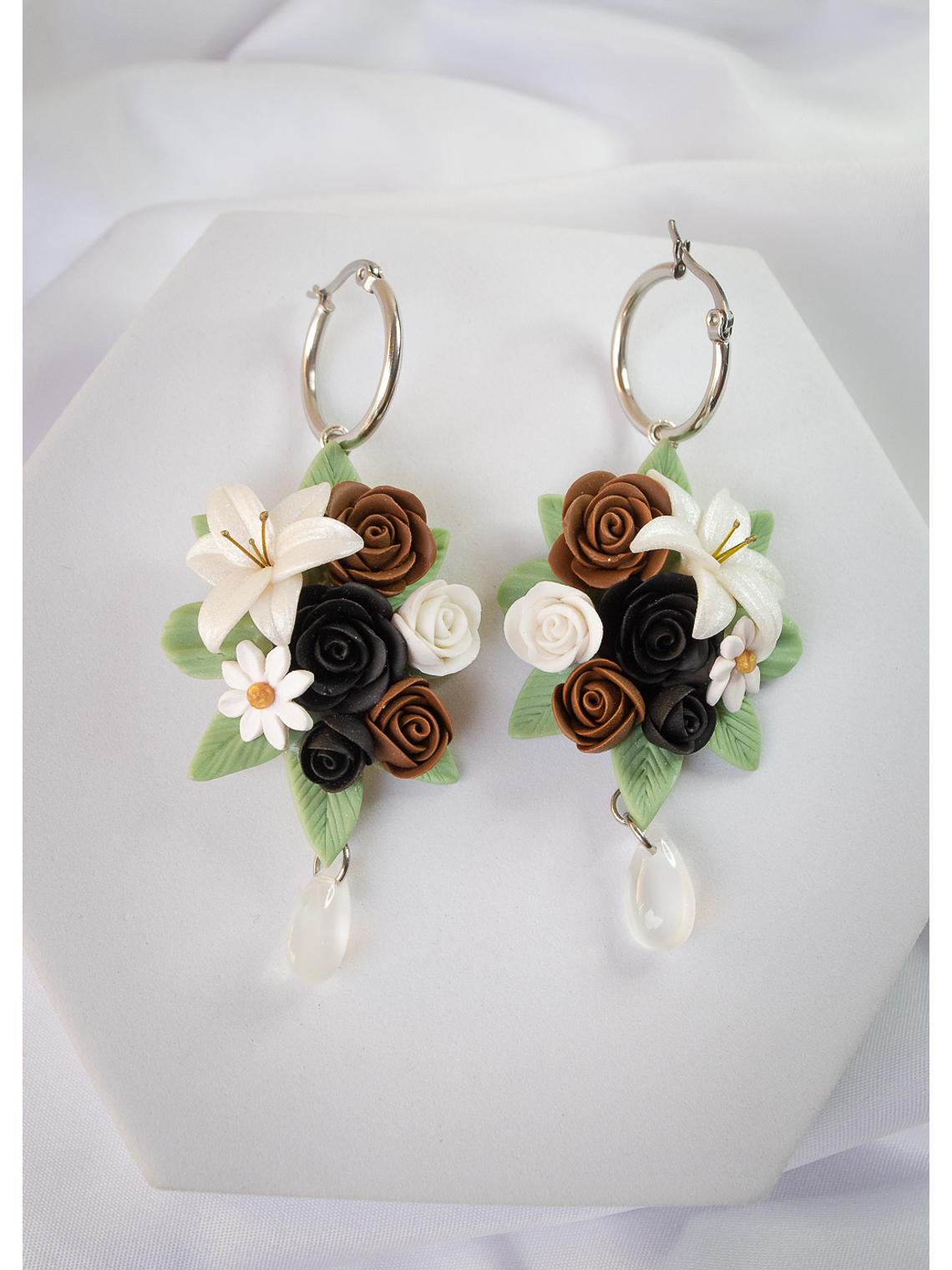 Aros de arcilla polimérica Ramo de flores  6