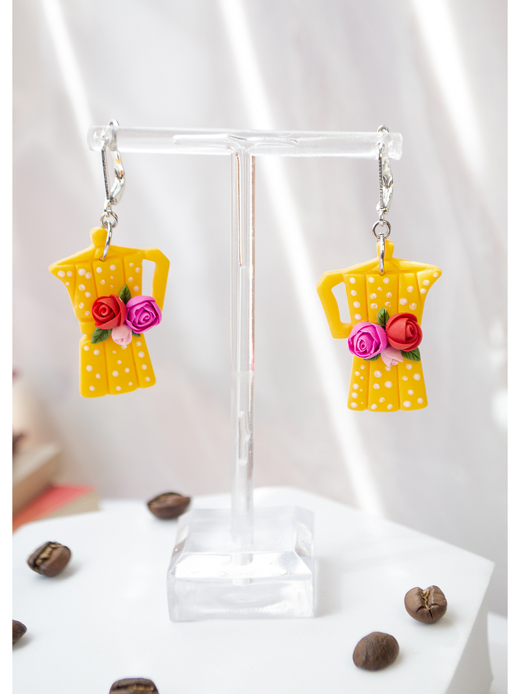 Aros de arcilla polimérica Cafetera  3