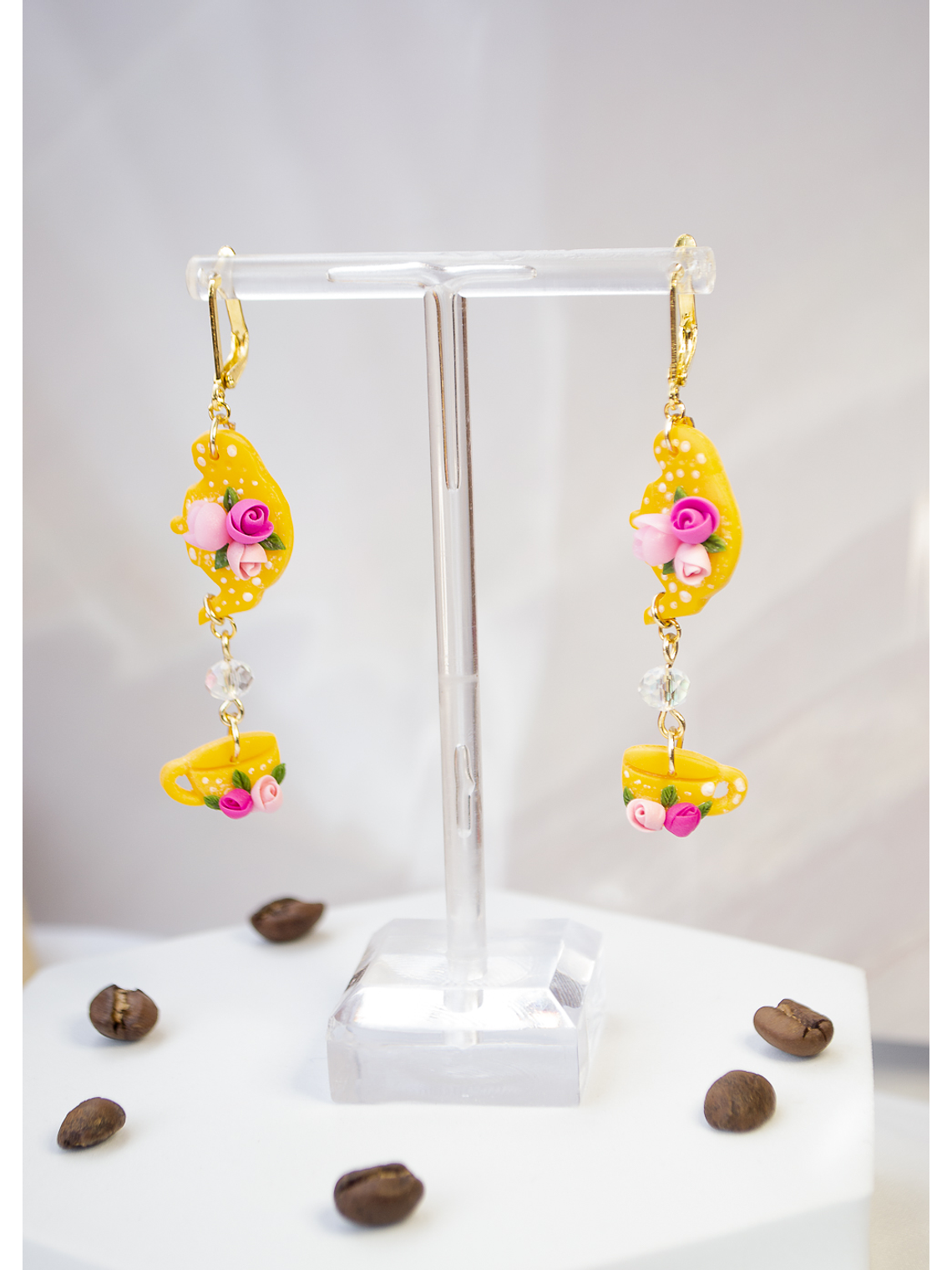 Aros de arcilla polimérica Tetera y taza  2