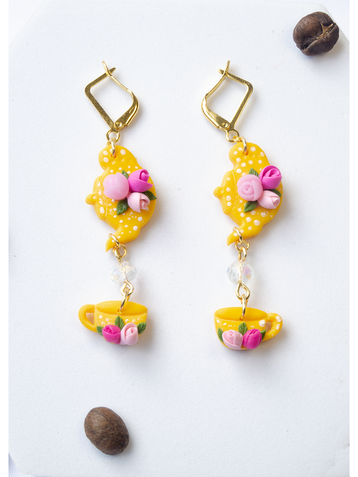 Aros de arcilla polimérica Tetera y taza  1