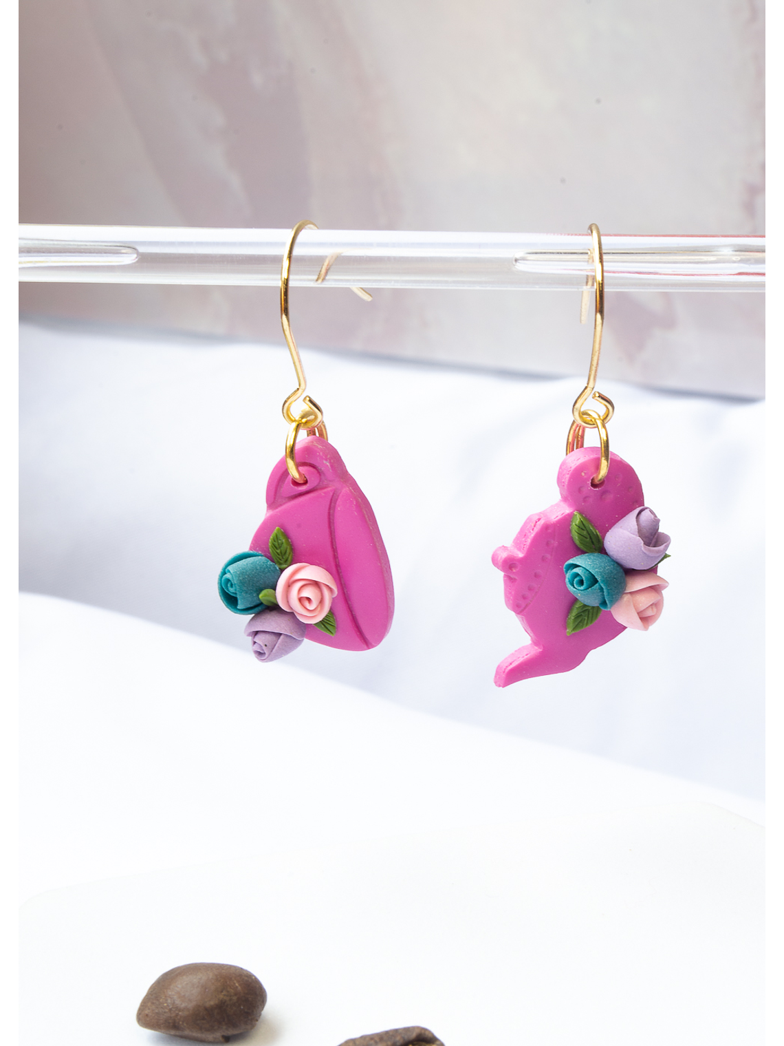 Aros de arcilla polimérica Tetera y taza  1