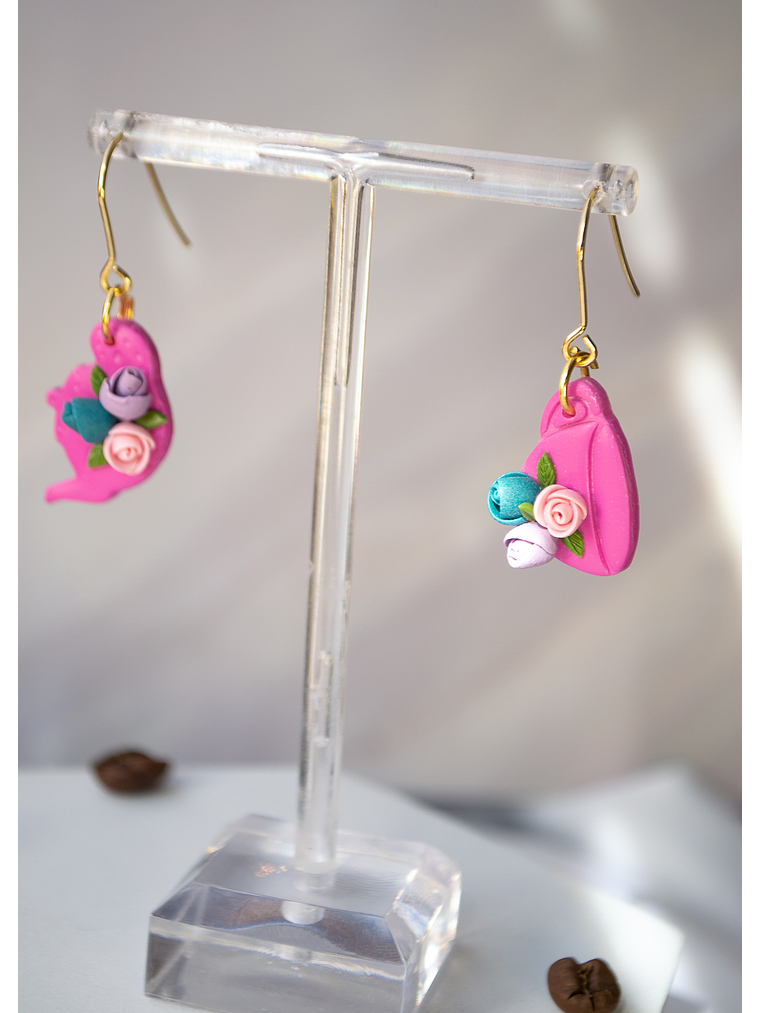 Aros de arcilla polimérica Tetera y taza  2