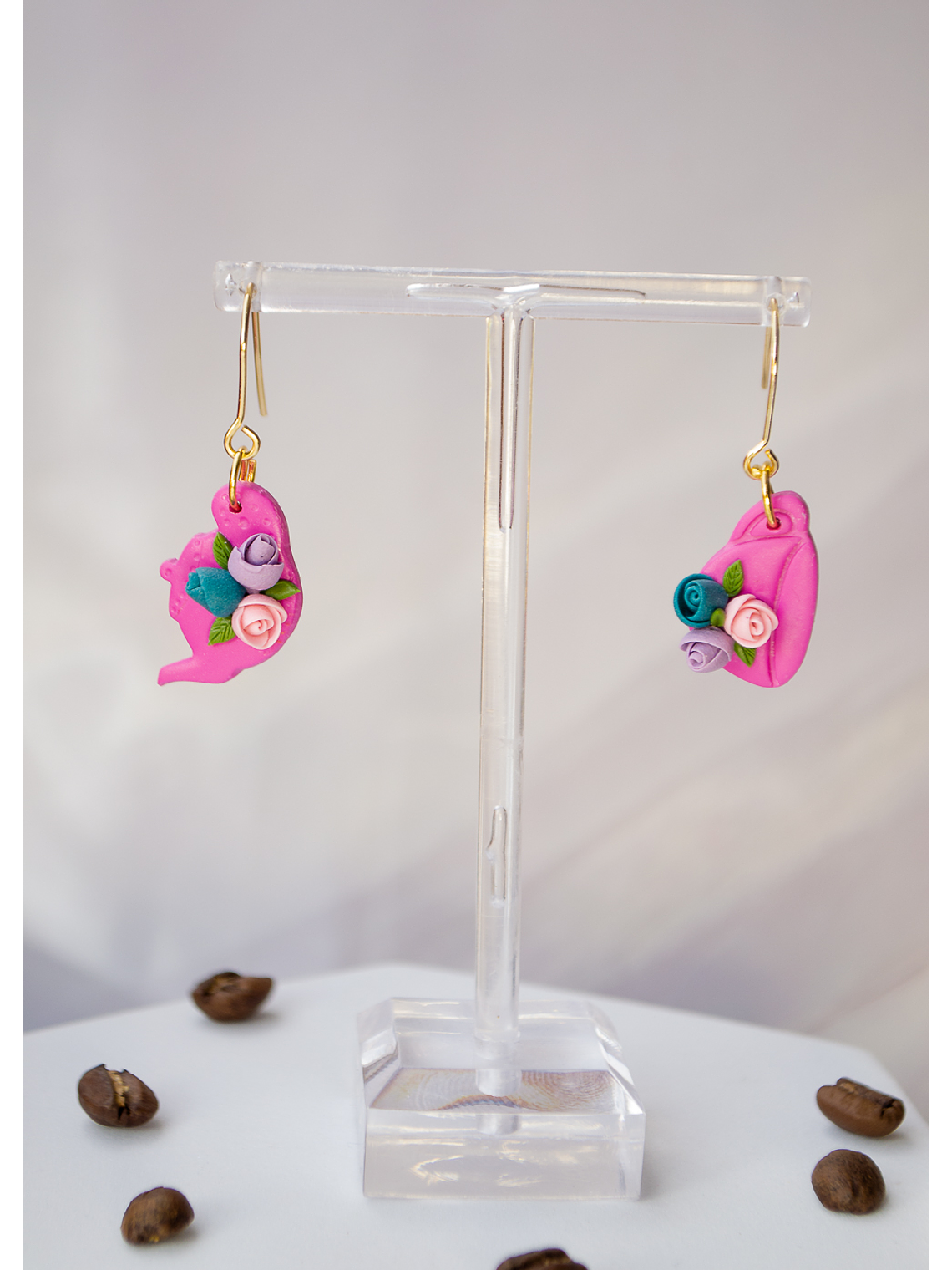 Aros de arcilla polimérica Tetera y taza  4