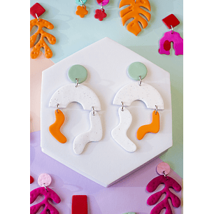 Aros de arcilla polimérica diseño Abstracto 