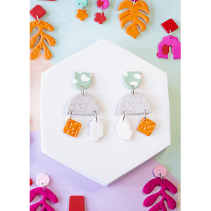 Aros de arcilla polimérica diseño Abstracto 