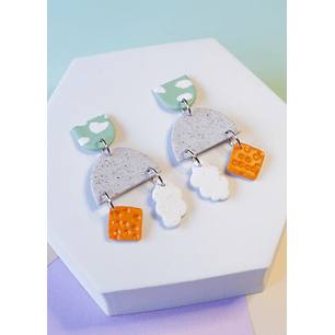 Aros de arcilla polimérica diseño Abstracto 