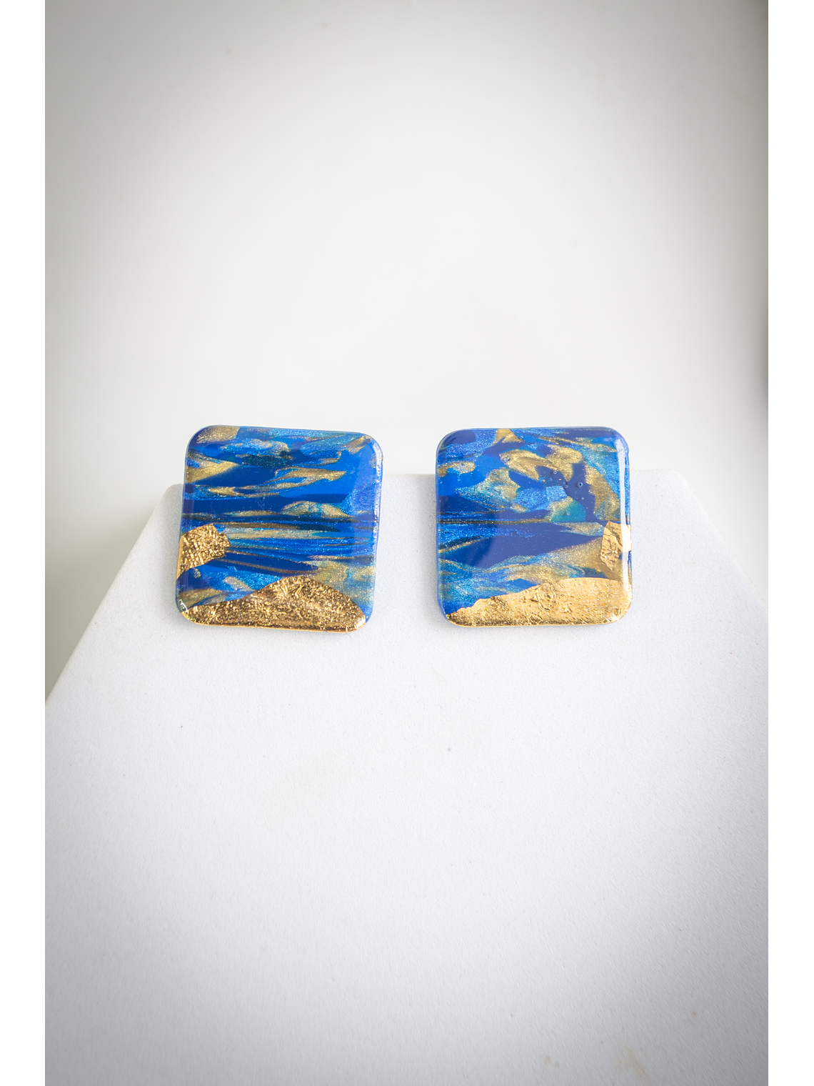 Aros tonos Azules con dorado 1