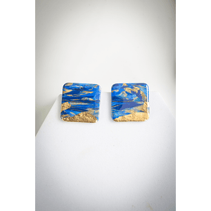 Aros tonos Azules con dorado