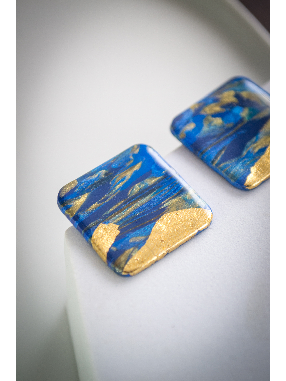 Aros tonos Azules con dorado 2