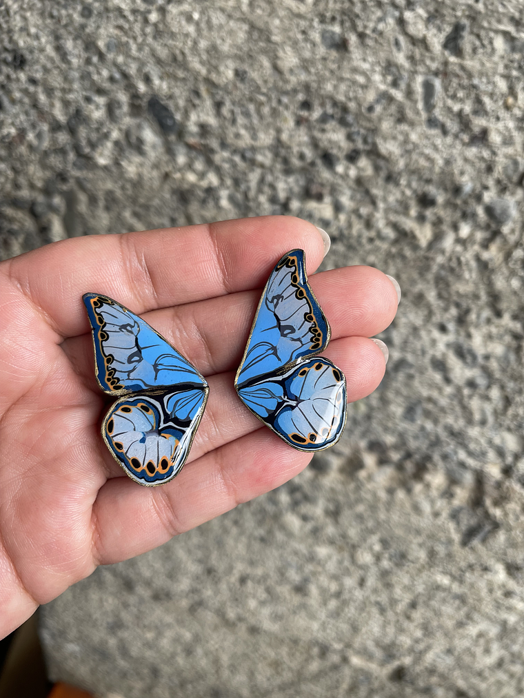 Aritos alita de mariposa 4 cm 1