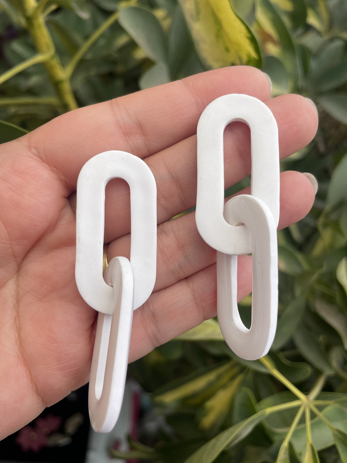  Aritos eslabon blancos  1