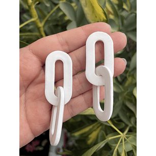  Aritos eslabon blancos 