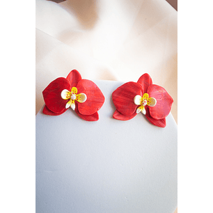 Aritos orquídeas rojas 