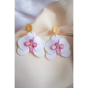 Aritos Orquídeas blancas