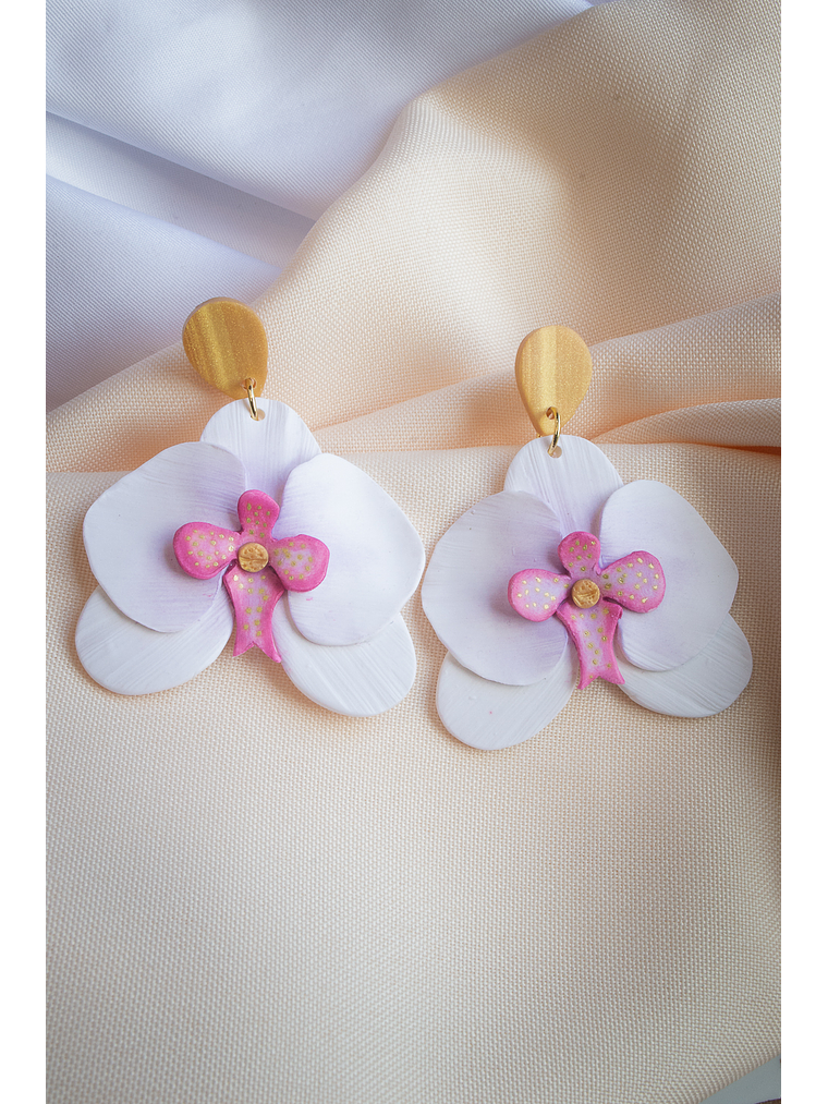 Aritos Orquídeas blancas 1