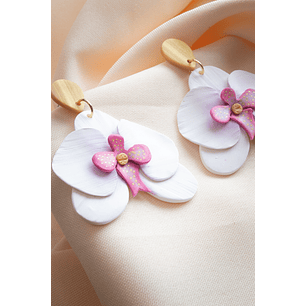 Aritos Orquídeas blancas