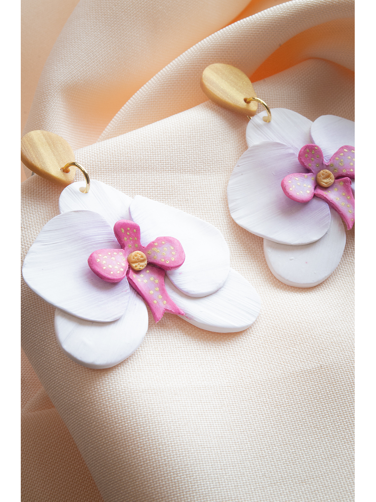 Aritos Orquídeas blancas 2