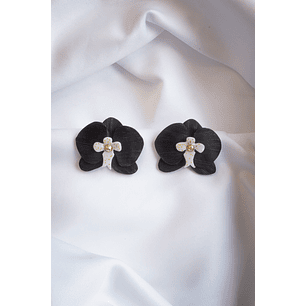 Aritos Orquídeas negras