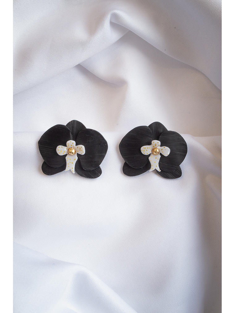 Aritos Orquídeas negras 1