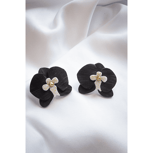 Aritos Orquídeas negras