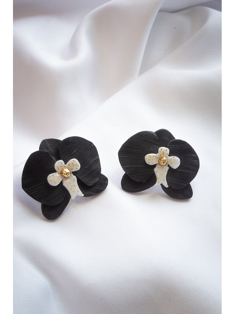 Aritos Orquídeas negras 2