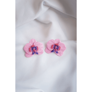 Aritos Orquídeas rosadas