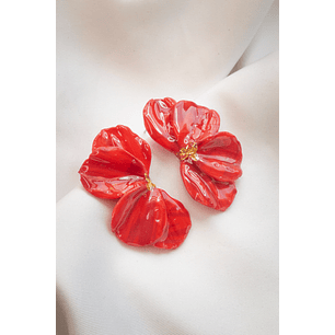 Aritos scrunchys rojos