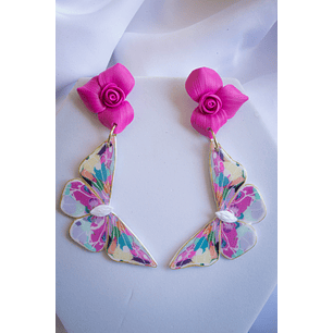 Aritos Mariposa y flores 