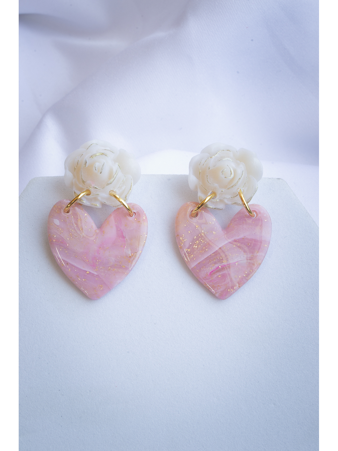 Aritos corazón con flor 1