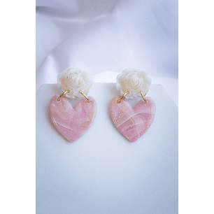 Aritos corazón con flor