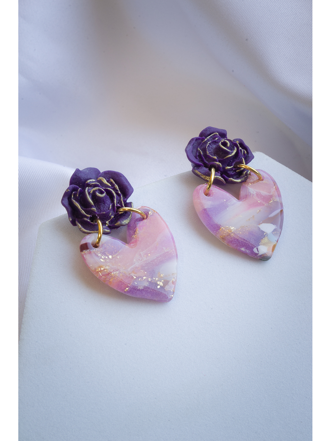 Aritos corazón con flor 2