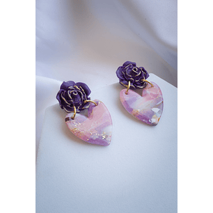 Aritos corazón con flor