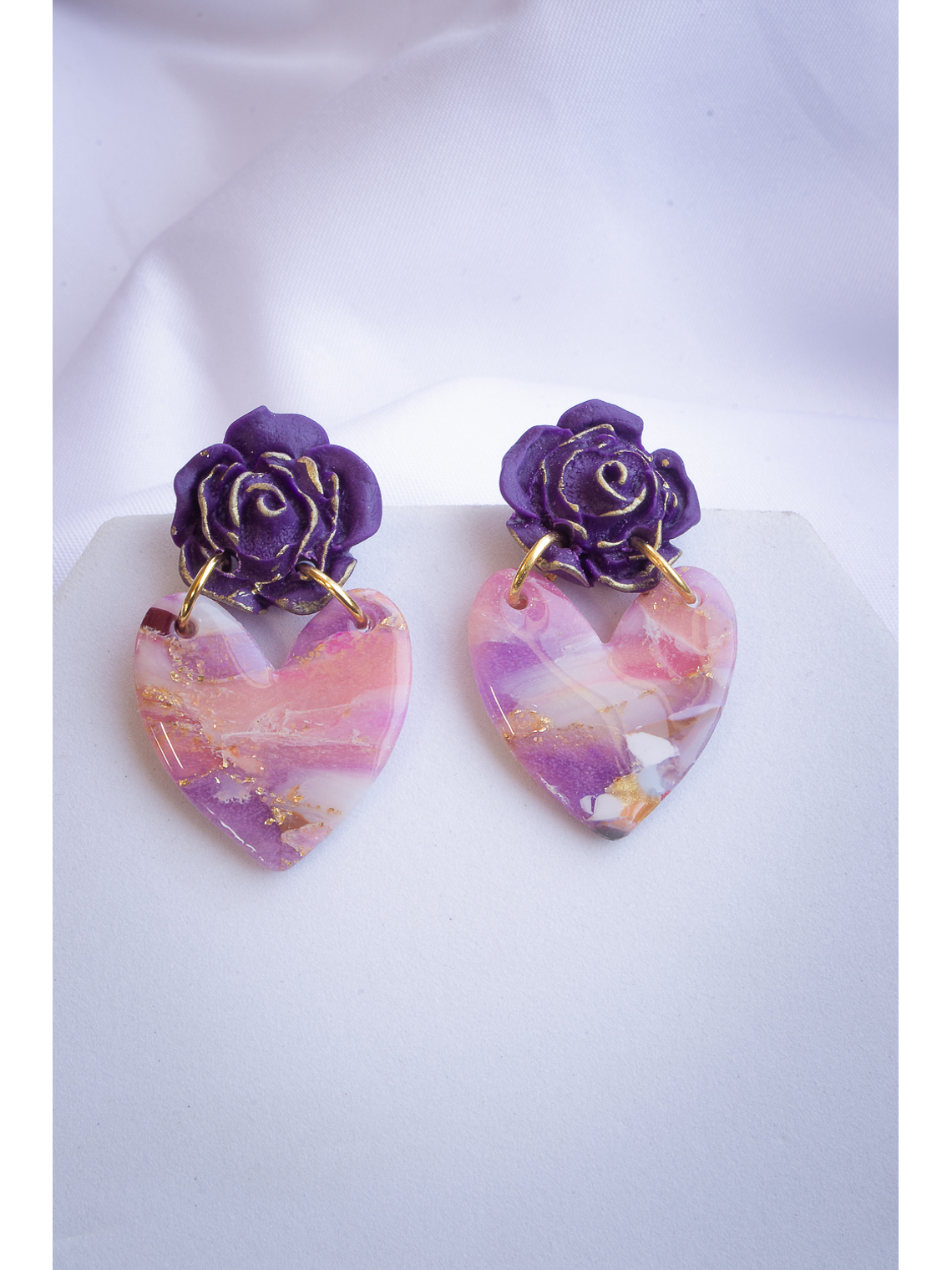 Aritos corazón con flor 1