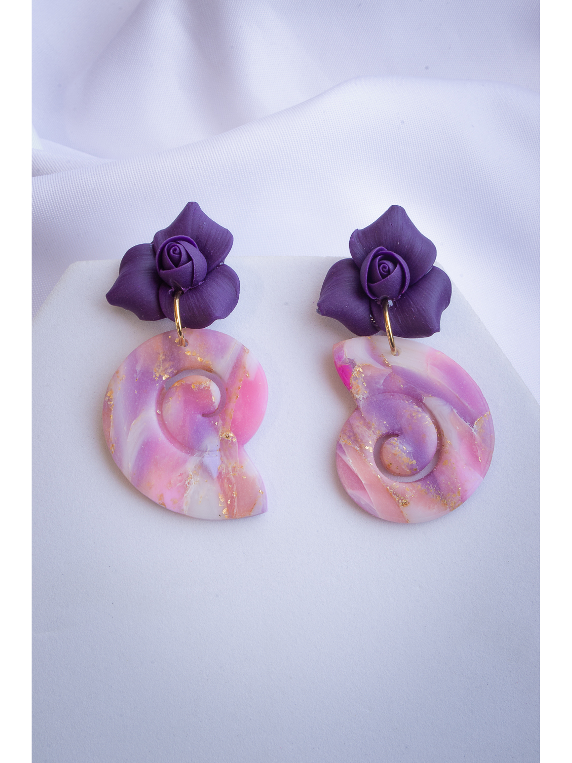 Aritos caracola y flor 1