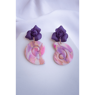 Aritos caracola y flor