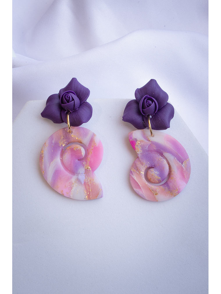 Aritos caracola y flor 1