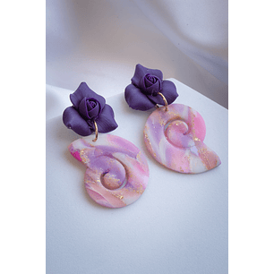 Aritos caracola y flor