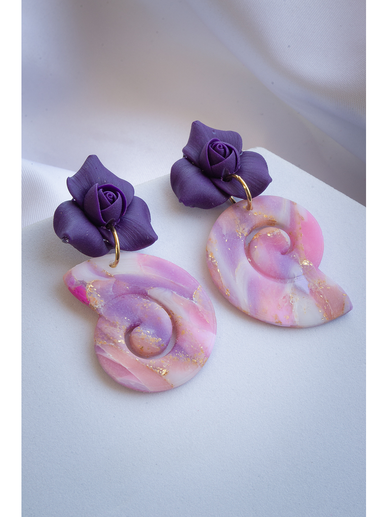 Aritos caracola y flor 2