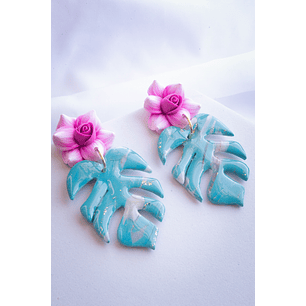 Aritos Monsteras con Flor