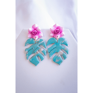 Aritos Monsteras con Flor