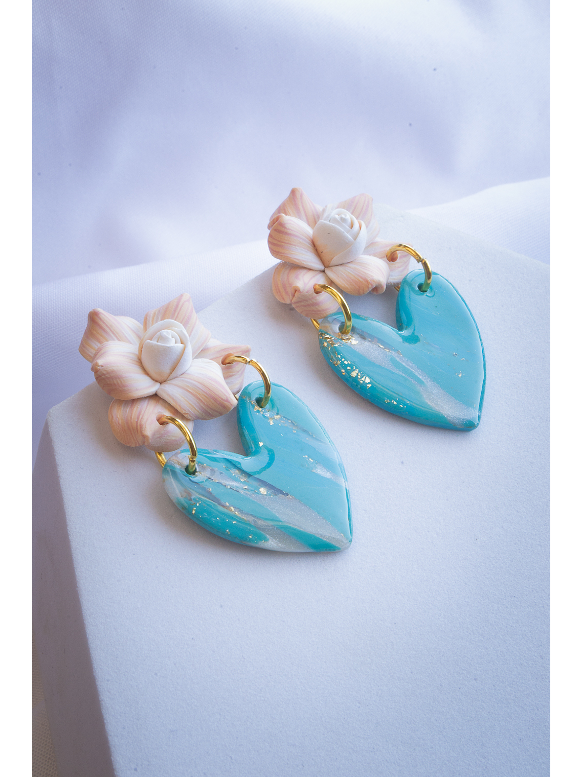 Aritos Corazon con Flor 1