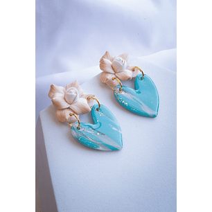 Aritos Corazon con Flor