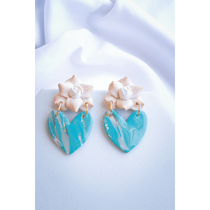 Aritos Corazon con Flor