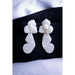 Alas de Mariposas Translúcidas con Flor blanca