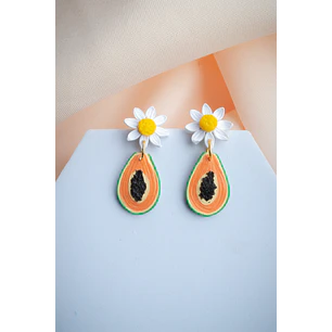 Aritos Frutas Papayas y flores 