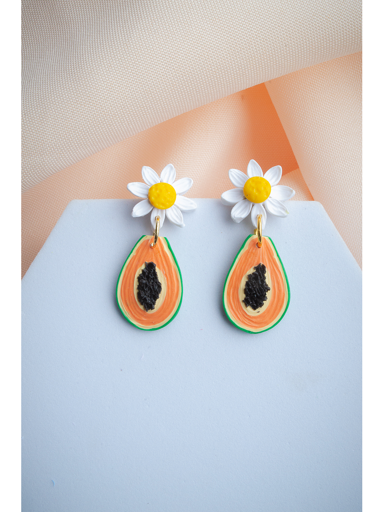 Aritos Frutas Papayas y flores  1